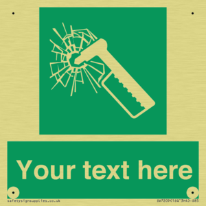 Custom sign safe condition emergency hammer